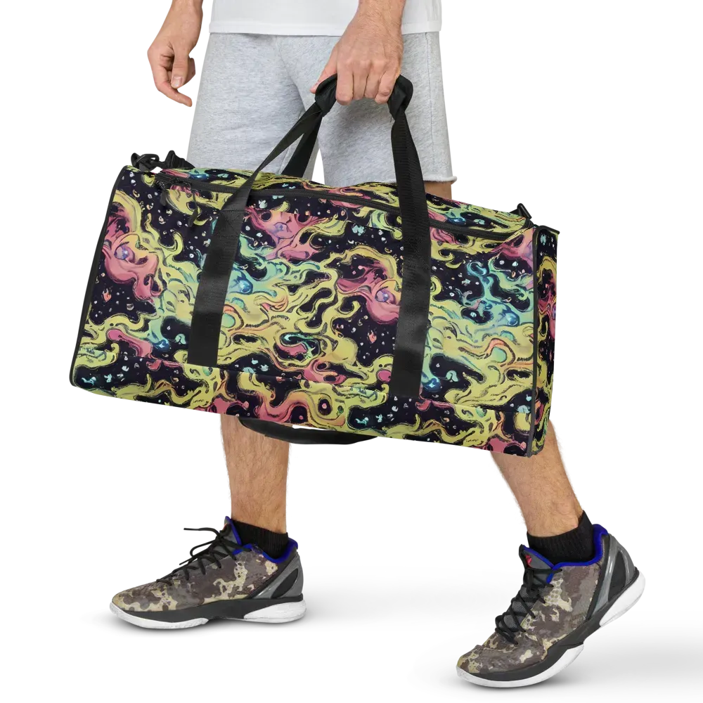 Neon Ink Tide on Duffle Bag — Front