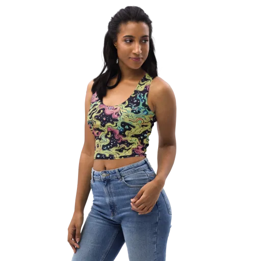 Neon Ink Tide on a Crop Top