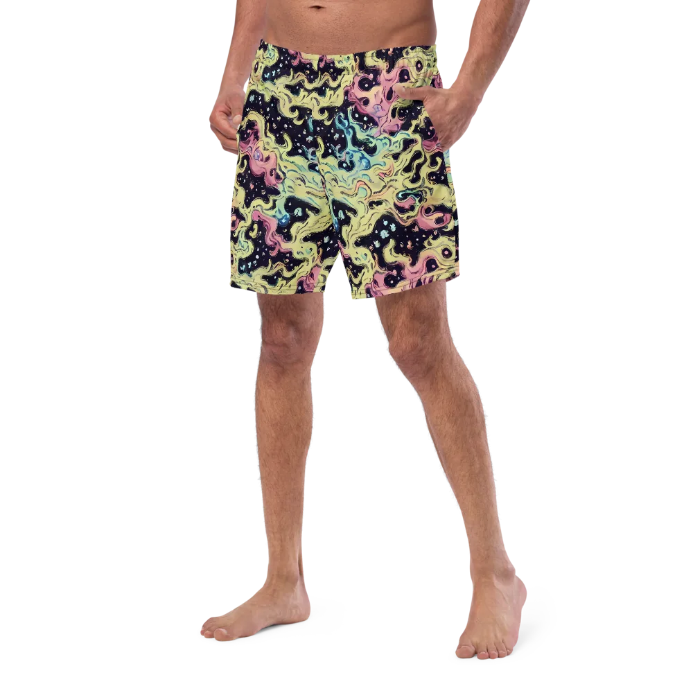 Neon Ink Tide on Swim Trunks — Left Front