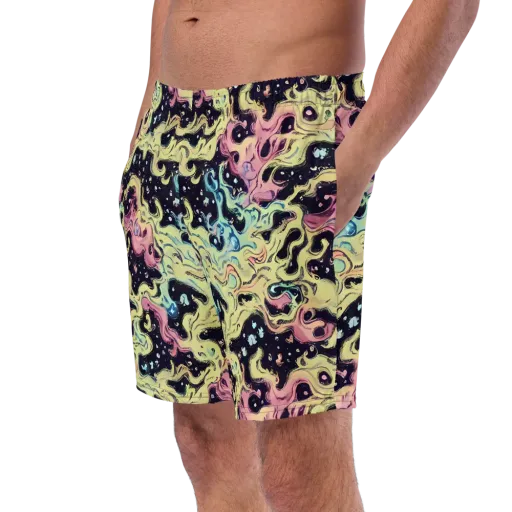Neon Ink Tide on a Swim Trunks