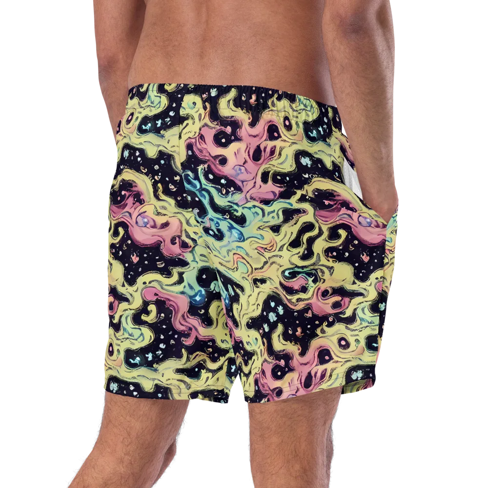 Neon Ink Tide on Swim Trunks — Right Back