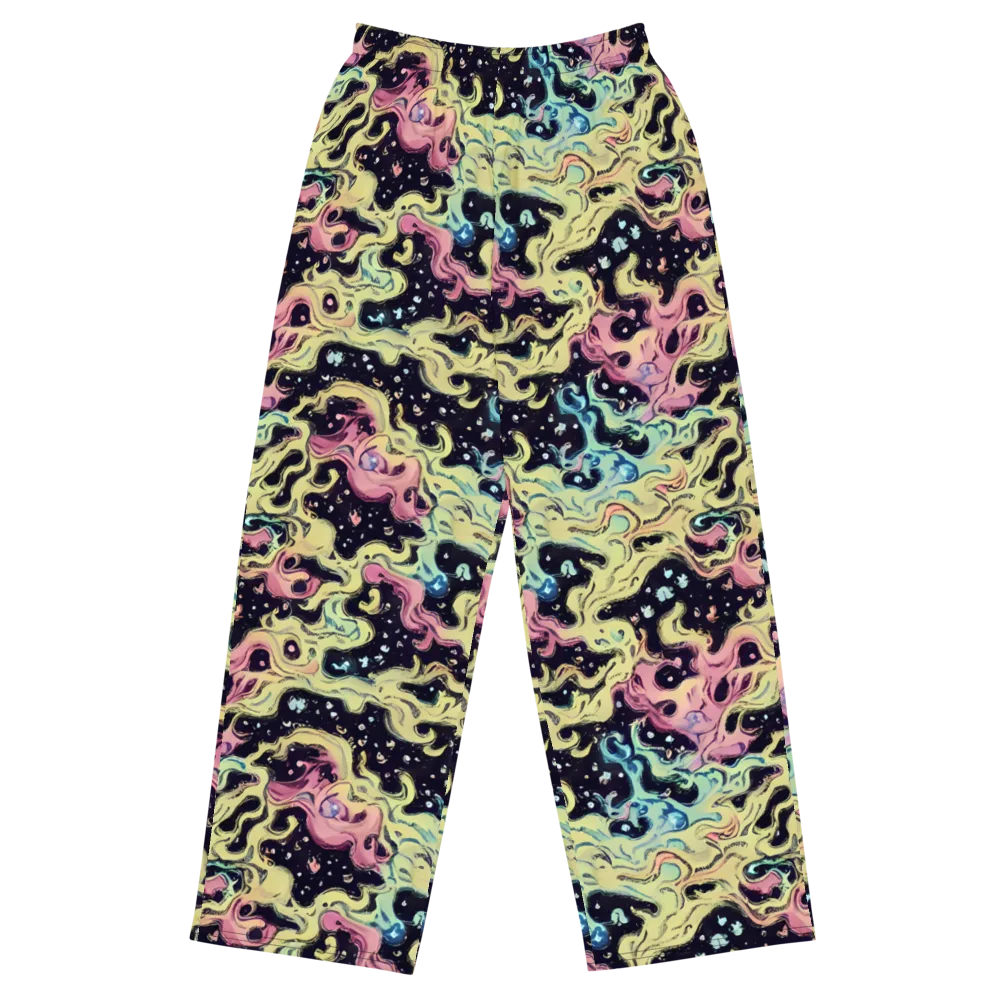 Neon Ink Tide on Wide-Leg Pants — Front