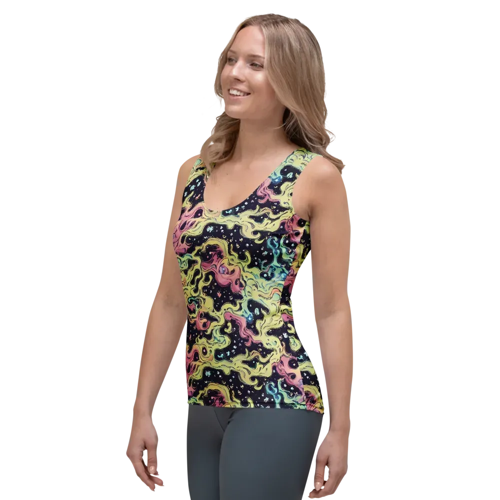 Neon Ink Tide on Women's Tank Top — Left Front