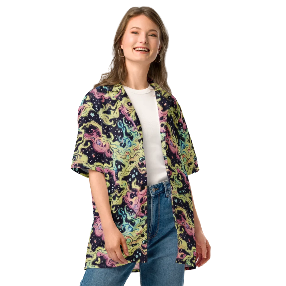 Neon Ink Tide on Button Shirt — Front
