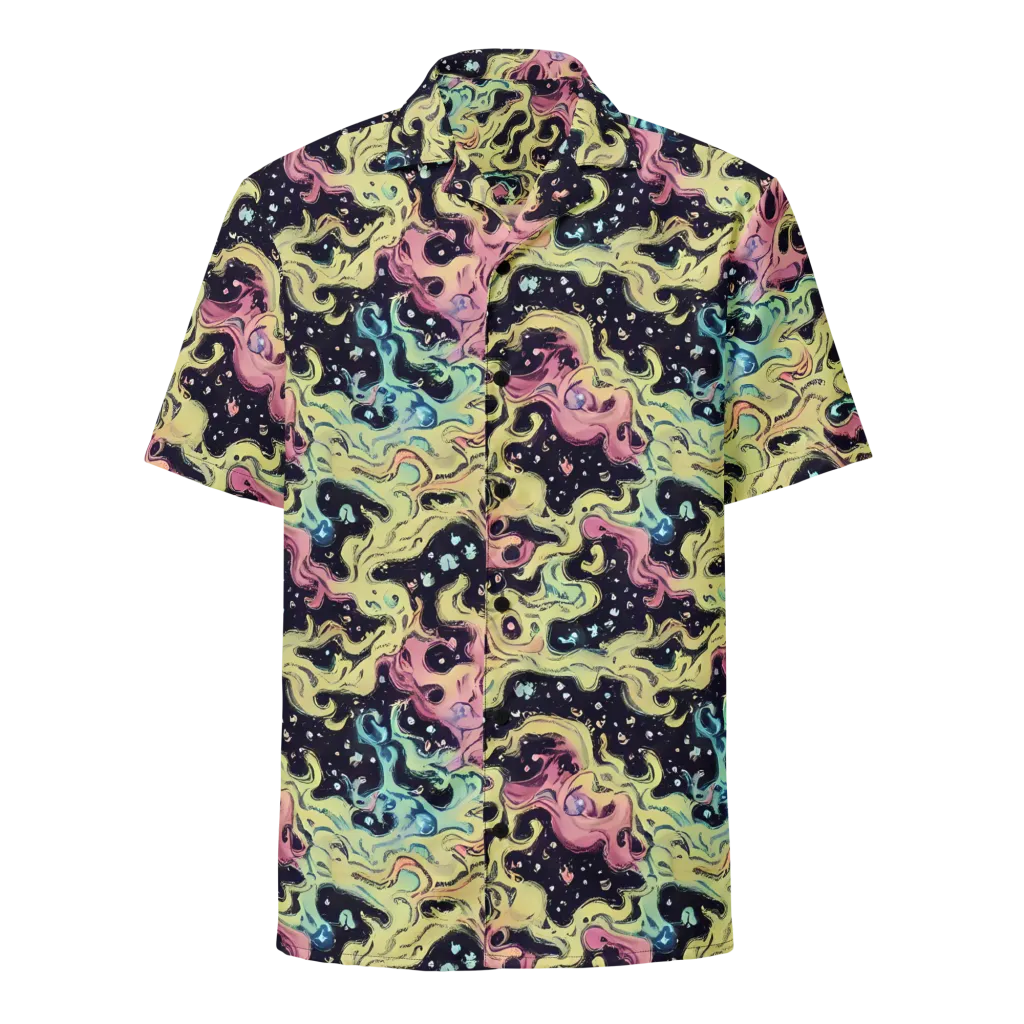 Neon Ink Tide on Button Shirt — Front