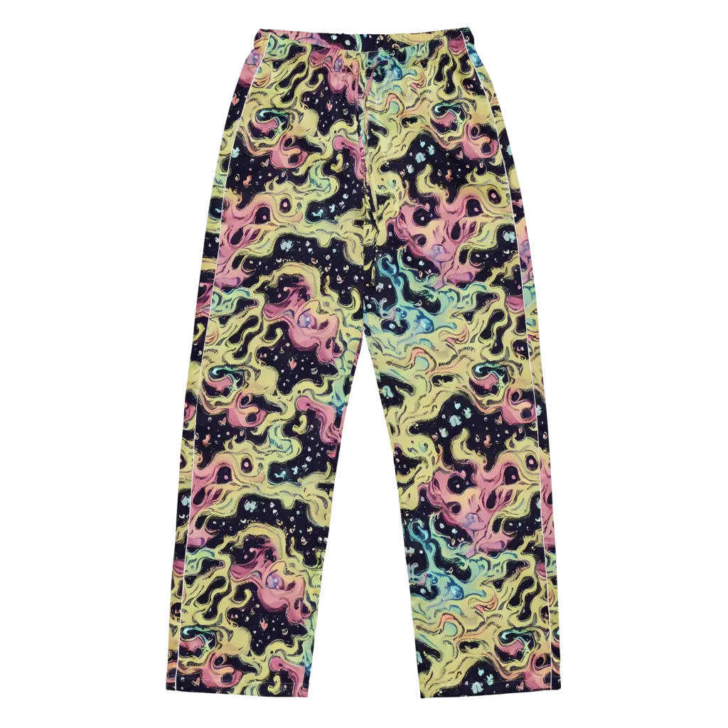 Neon Ink Tide on Women's Pajama Pants — Front