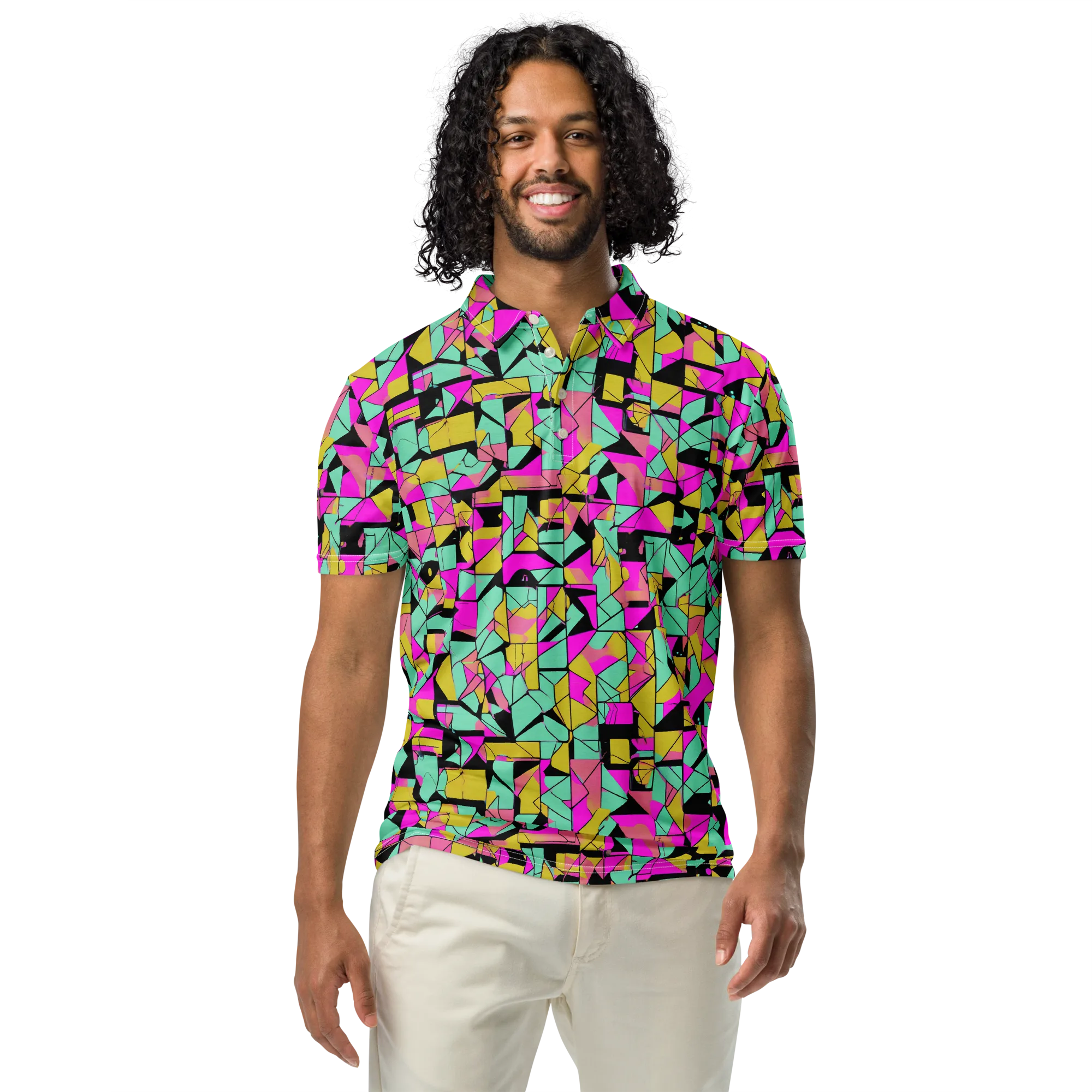 Prism Riot on Men's Slim Fit Polo Shirt — Front