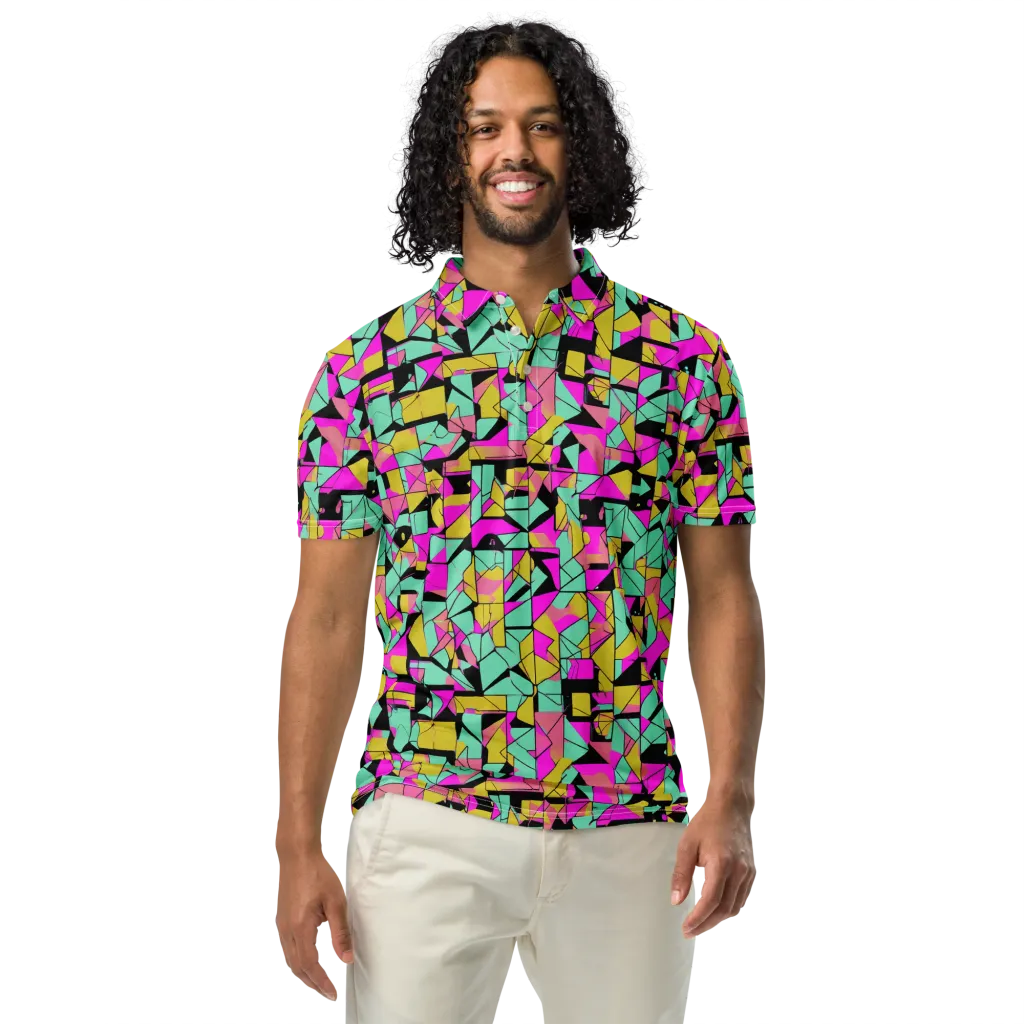 Prism Riot on Men's Slim Fit Polo Shirt — Front