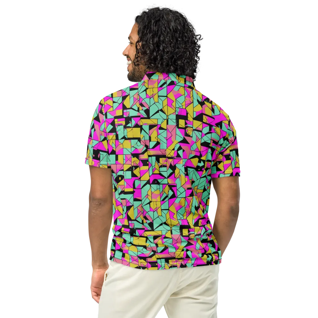 Prism Riot on Men's Slim Fit Polo Shirt — Back