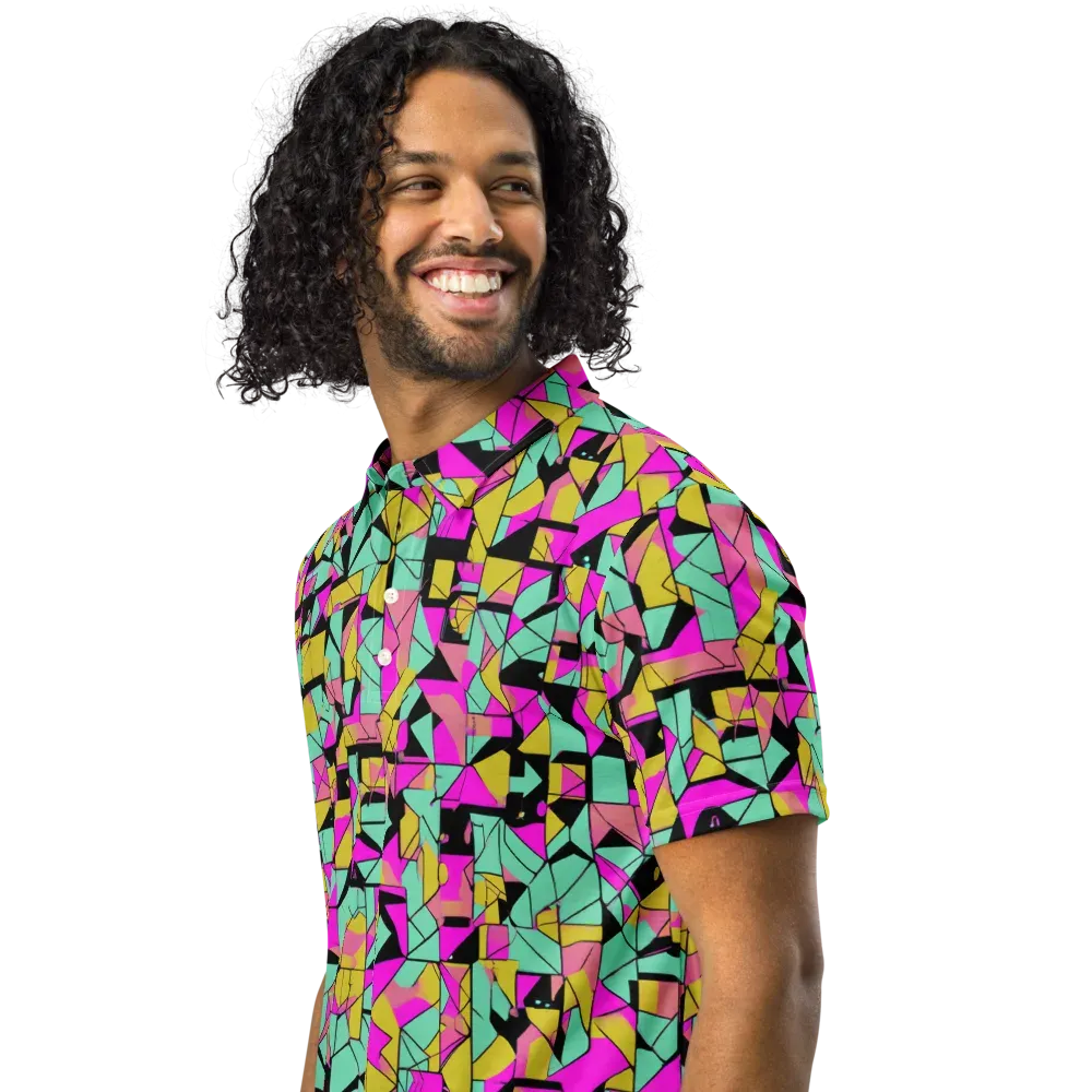 Prism Riot on Men's Slim Fit Polo Shirt — Left Front