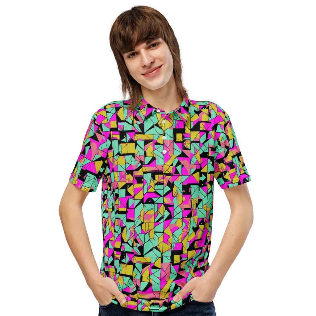 Prism Riot on Men's Slim Fit Polo Shirt — Front