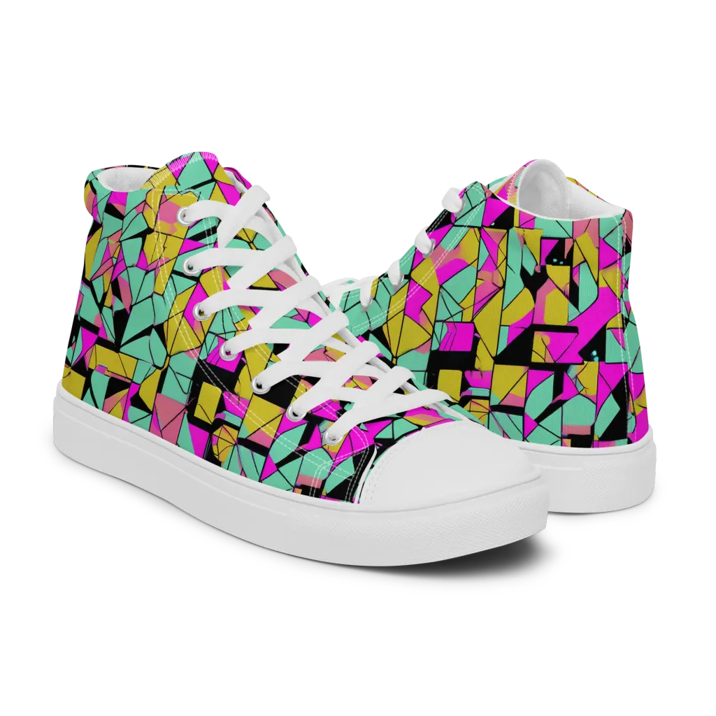 Prism Riot on Men's High Top Canvas Shoes — Right