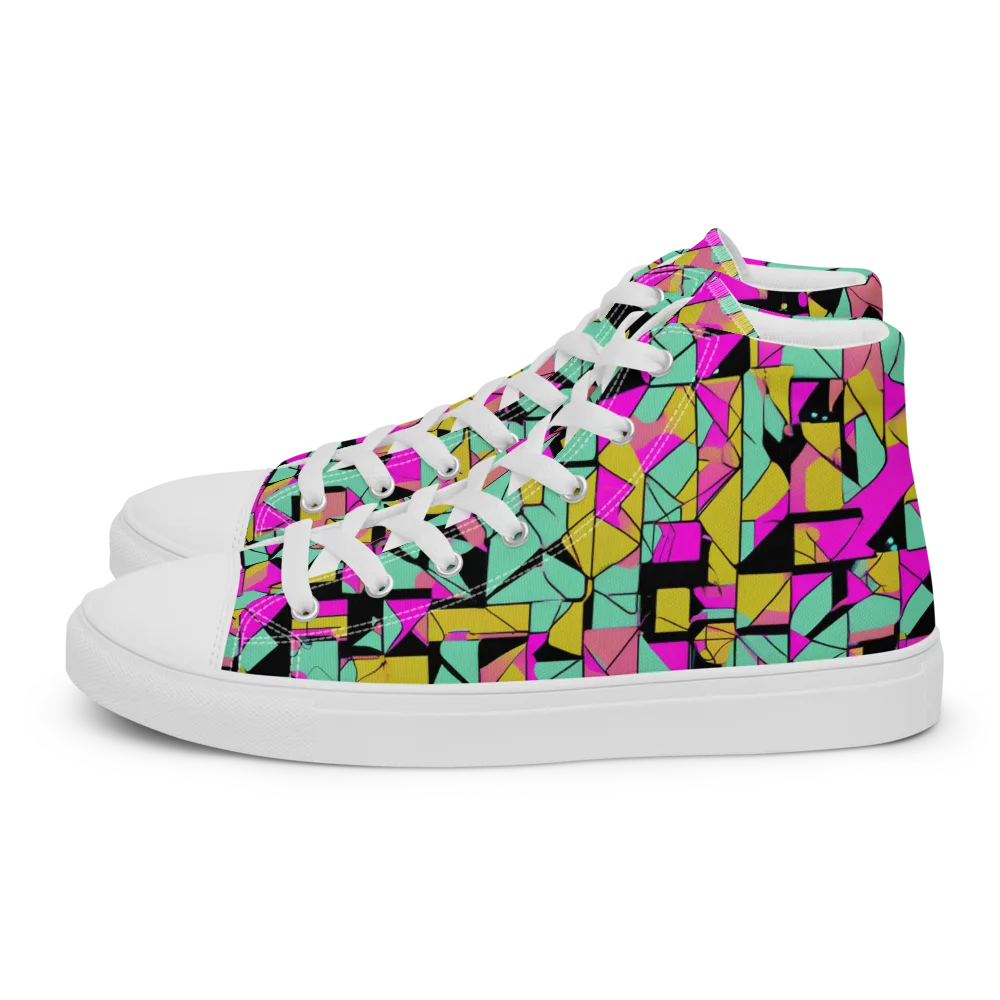 Prism Riot on Women's High Top Canvas Shoes — Left