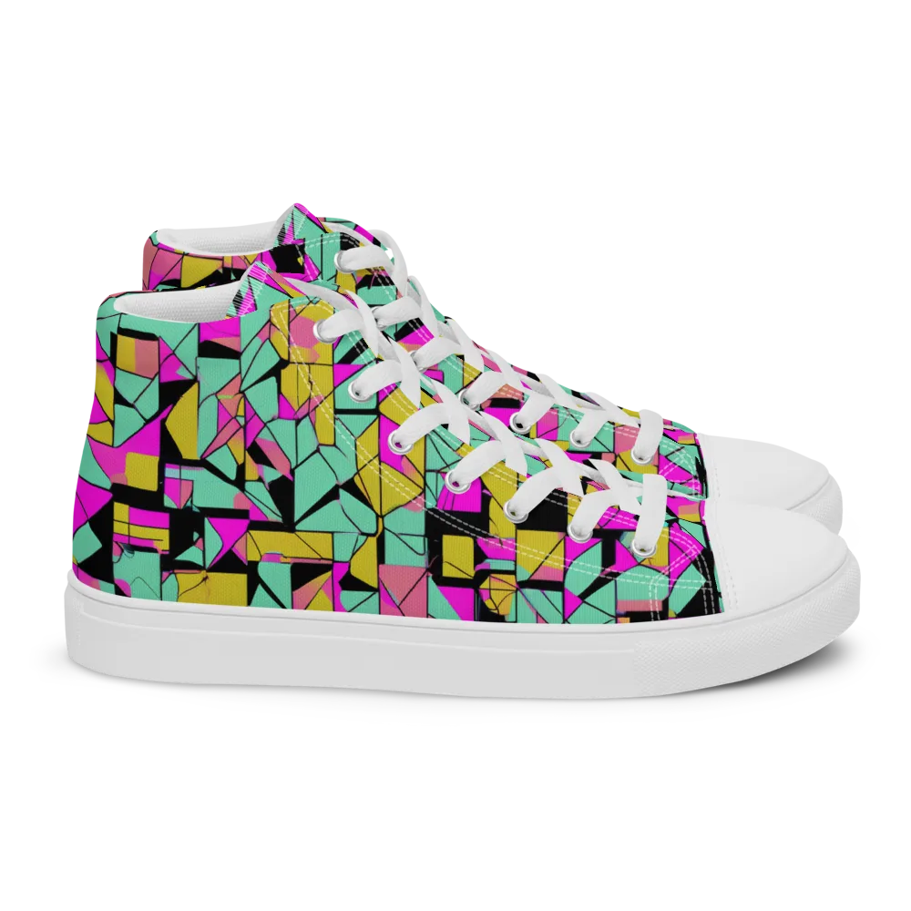 Prism Riot on Women's High Top Canvas Shoes — Right