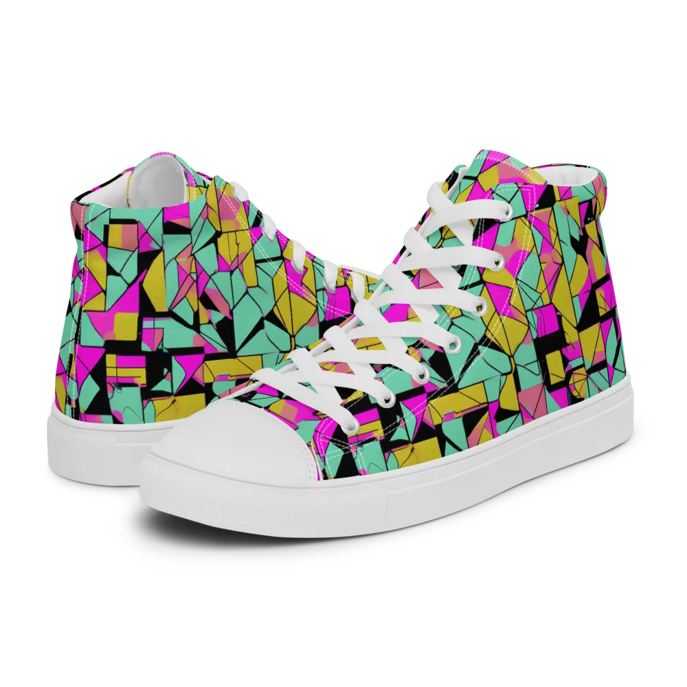 Prism Riot on Women's High Top Canvas Shoes — Left