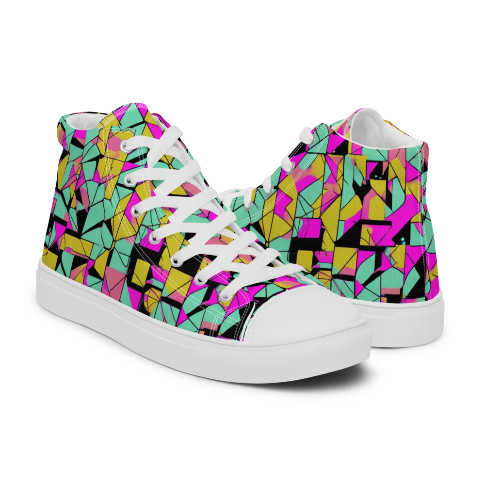 Prism Riot on Women's High Top Canvas Shoes — Right