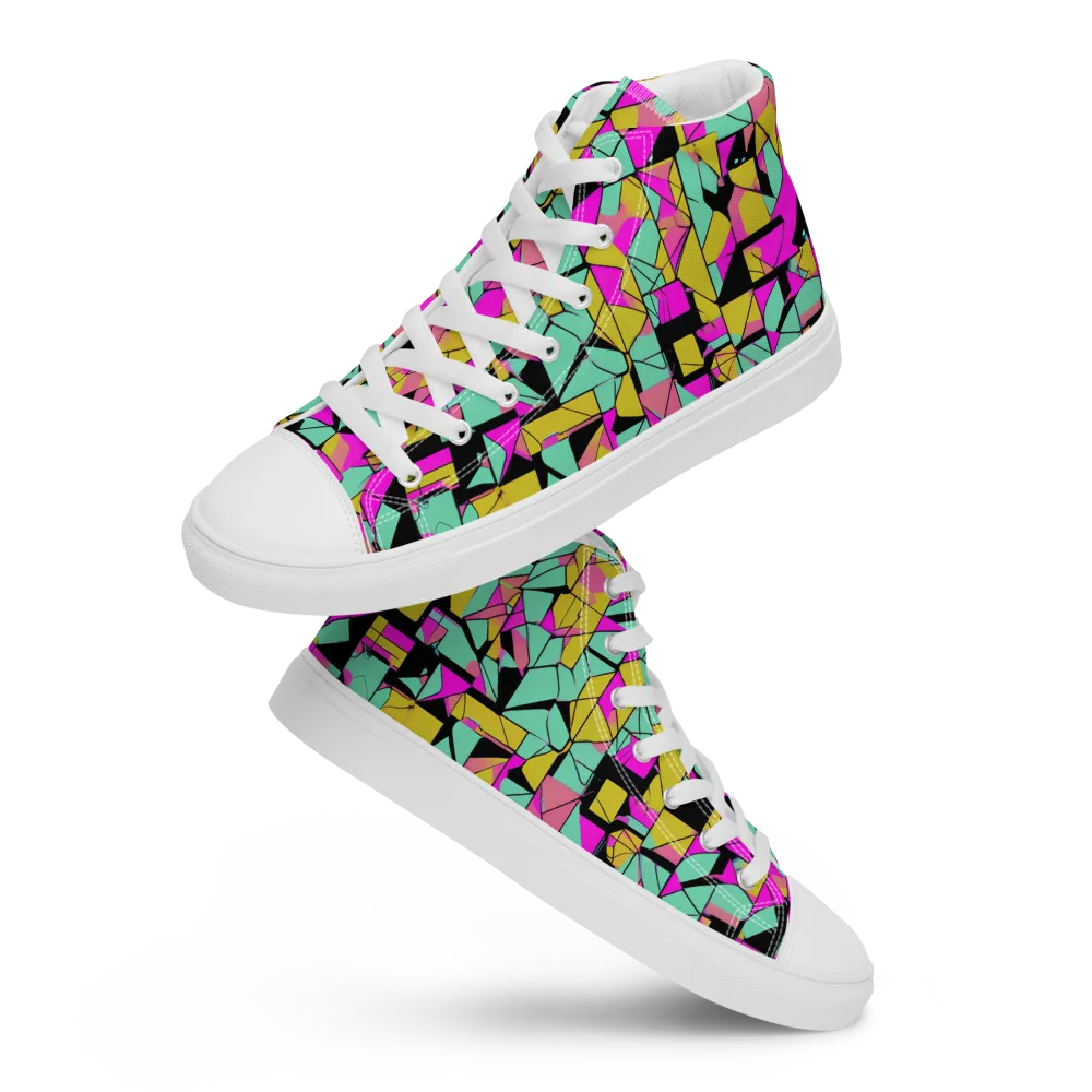 Prism Riot on Women's High Top Canvas Shoes — Front