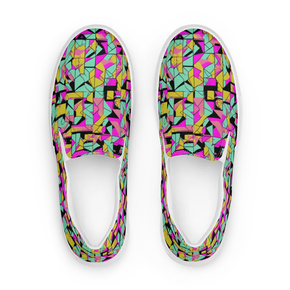 Prism Riot on Men's Slip-On Canvas Shoes — Front
