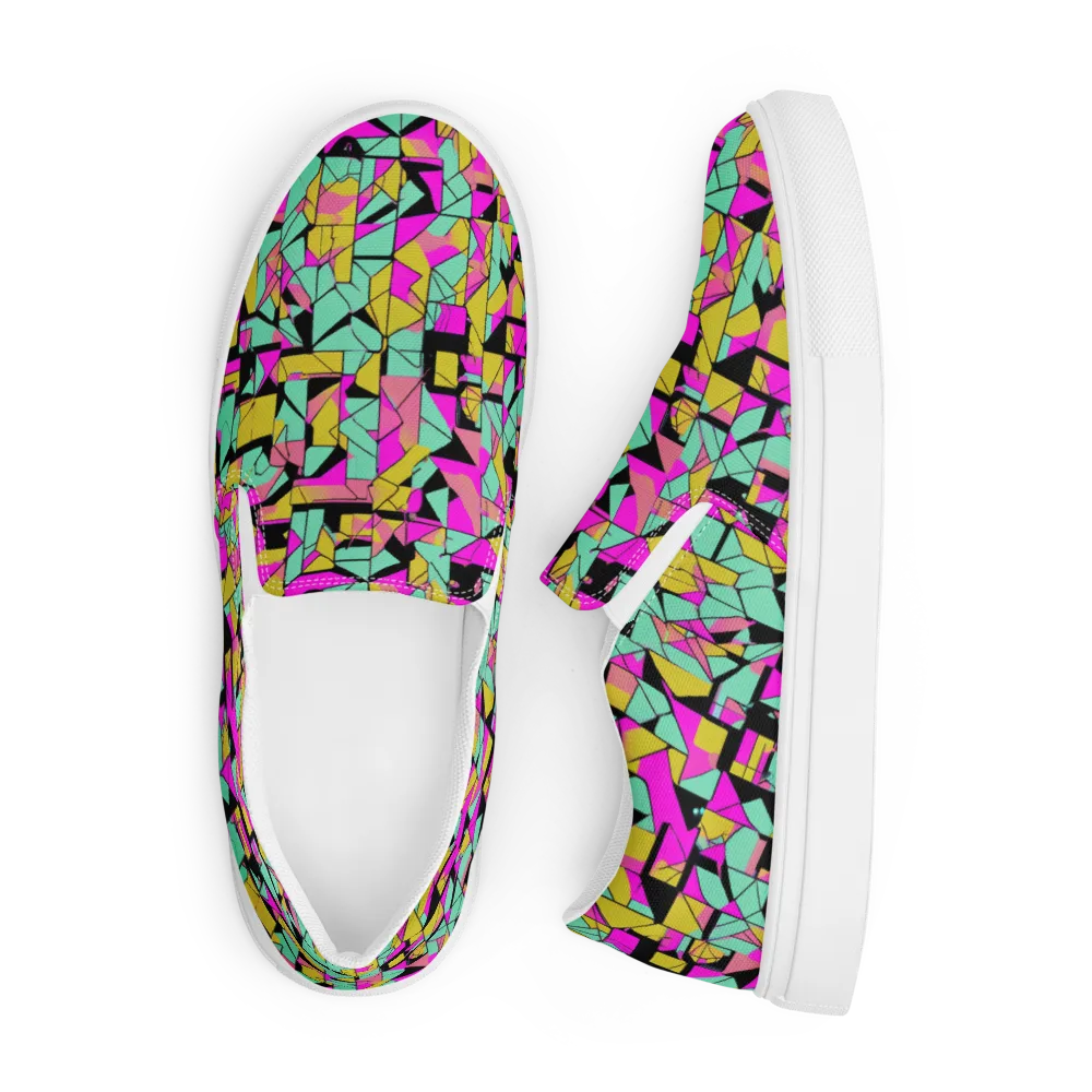 Prism Riot on Men's Slip-On Canvas Shoes — Front