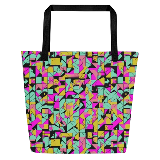 Prism Riot on a Large Tote Bag W/ Pocket
