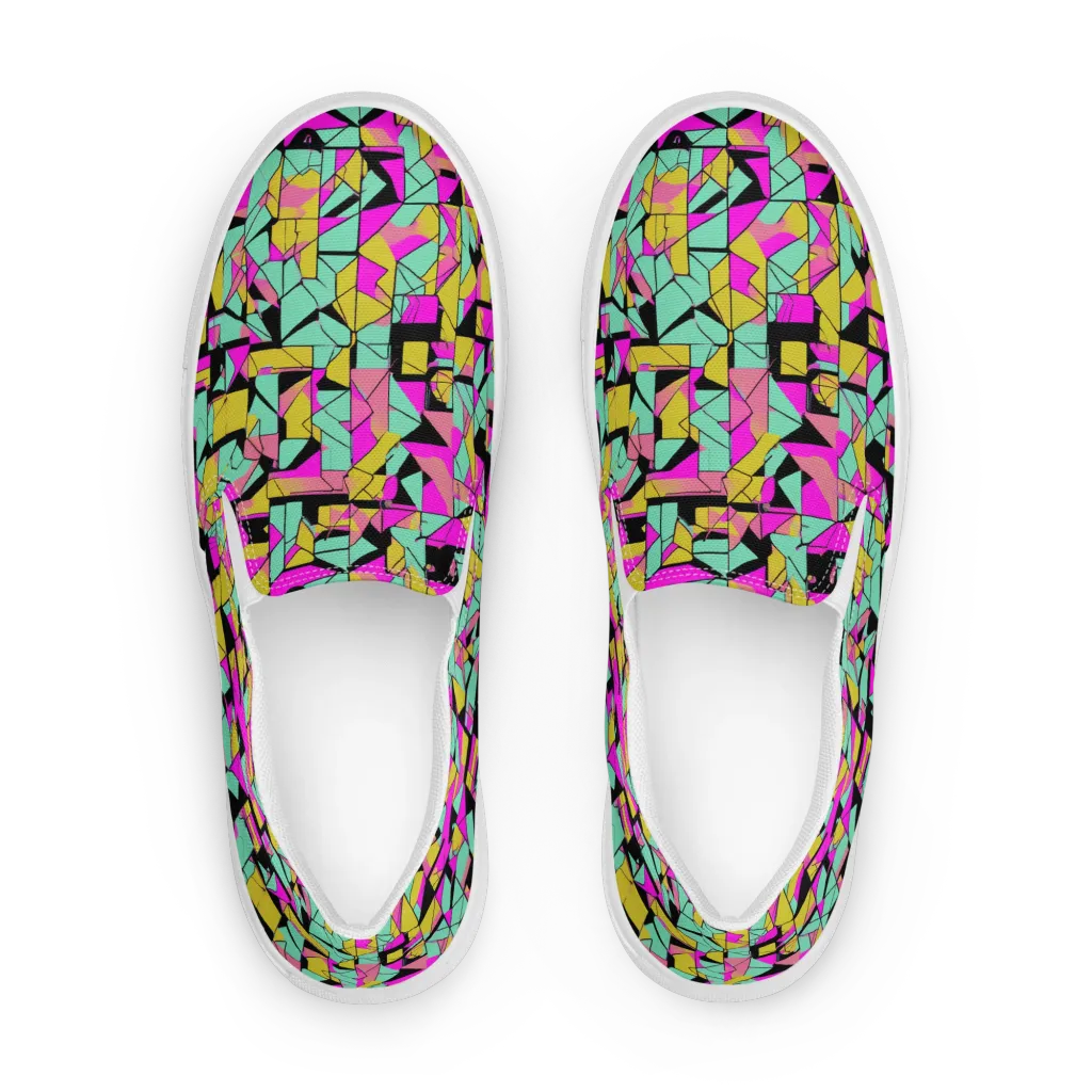 Prism Riot on Women's Slip-On Canvas Shoes — Front