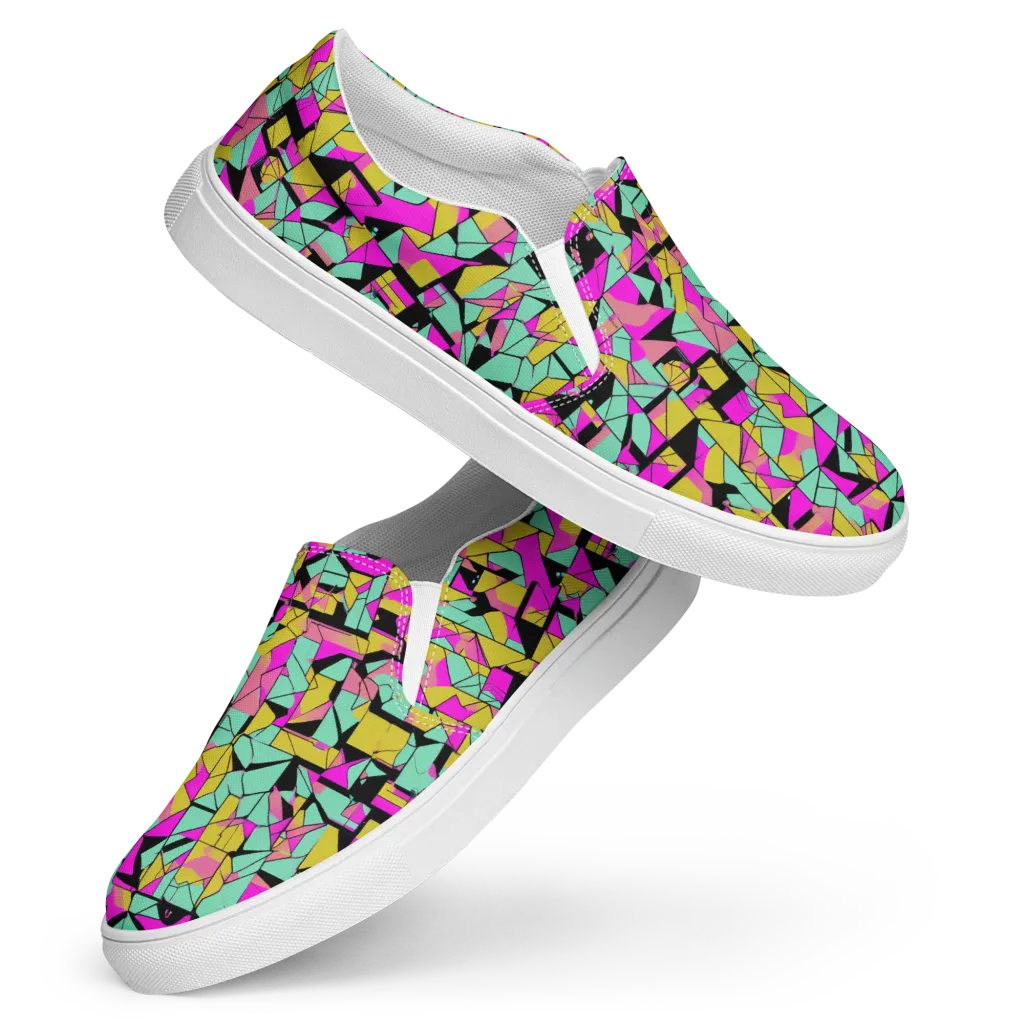 Prism Riot on Women's Slip-On Canvas Shoes — Front