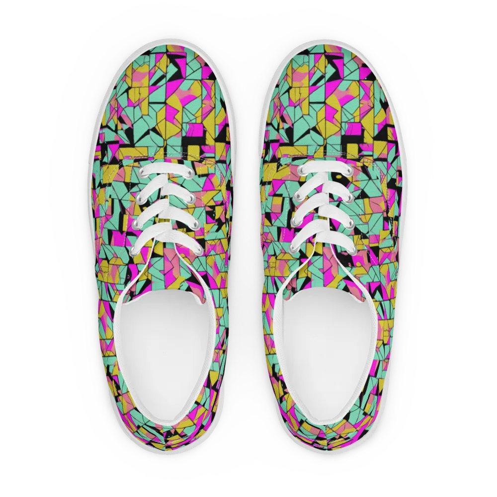 Prism Riot on Men's Lace-Up Canvas Shoes — Front