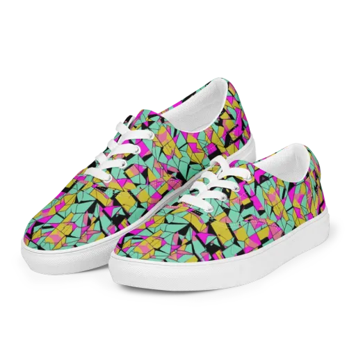 Prism Riot on a Men's Lace-Up Canvas Shoes
