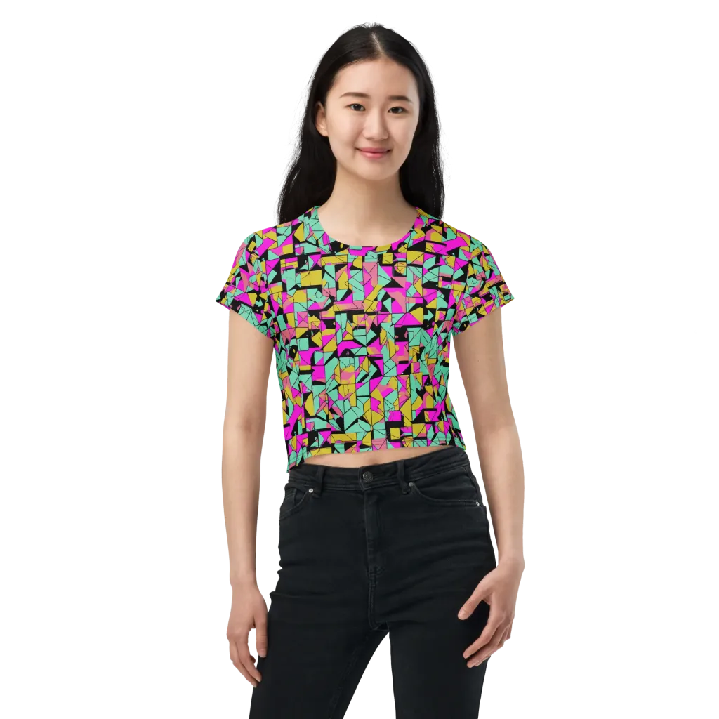 Prism Riot on Crop Tee — Front