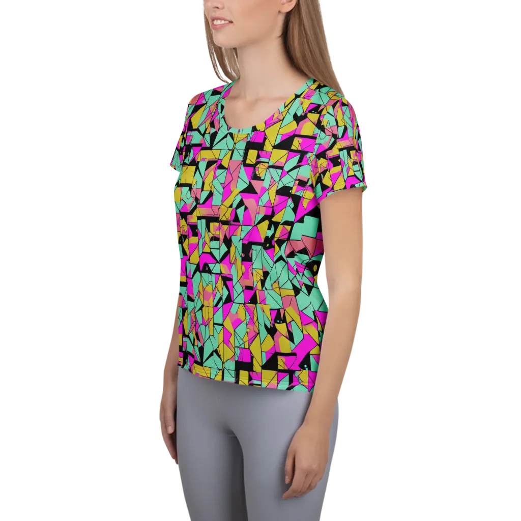 Prism Riot on Women's Athletic T-Shirt — Left