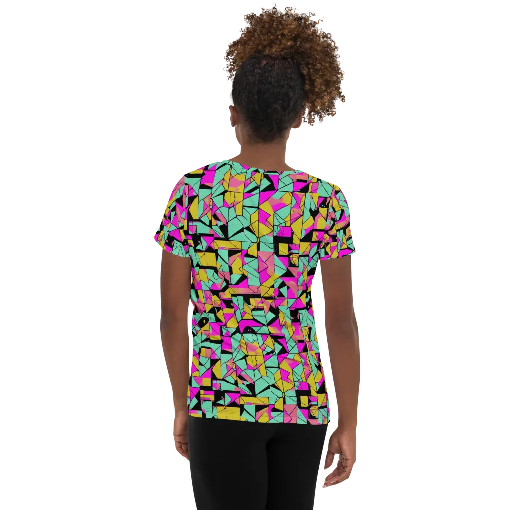 Prism Riot on Women's Athletic T-Shirt — Back