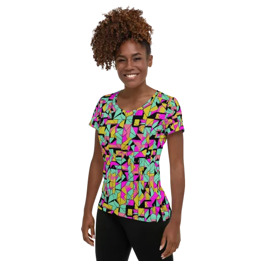 Prism Riot on a Women's Athletic T-Shirt