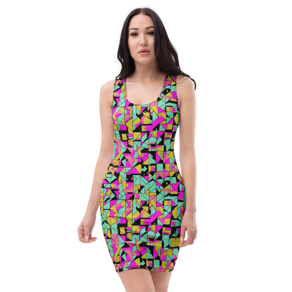 Prism Riot on Bodycon Dress — Front