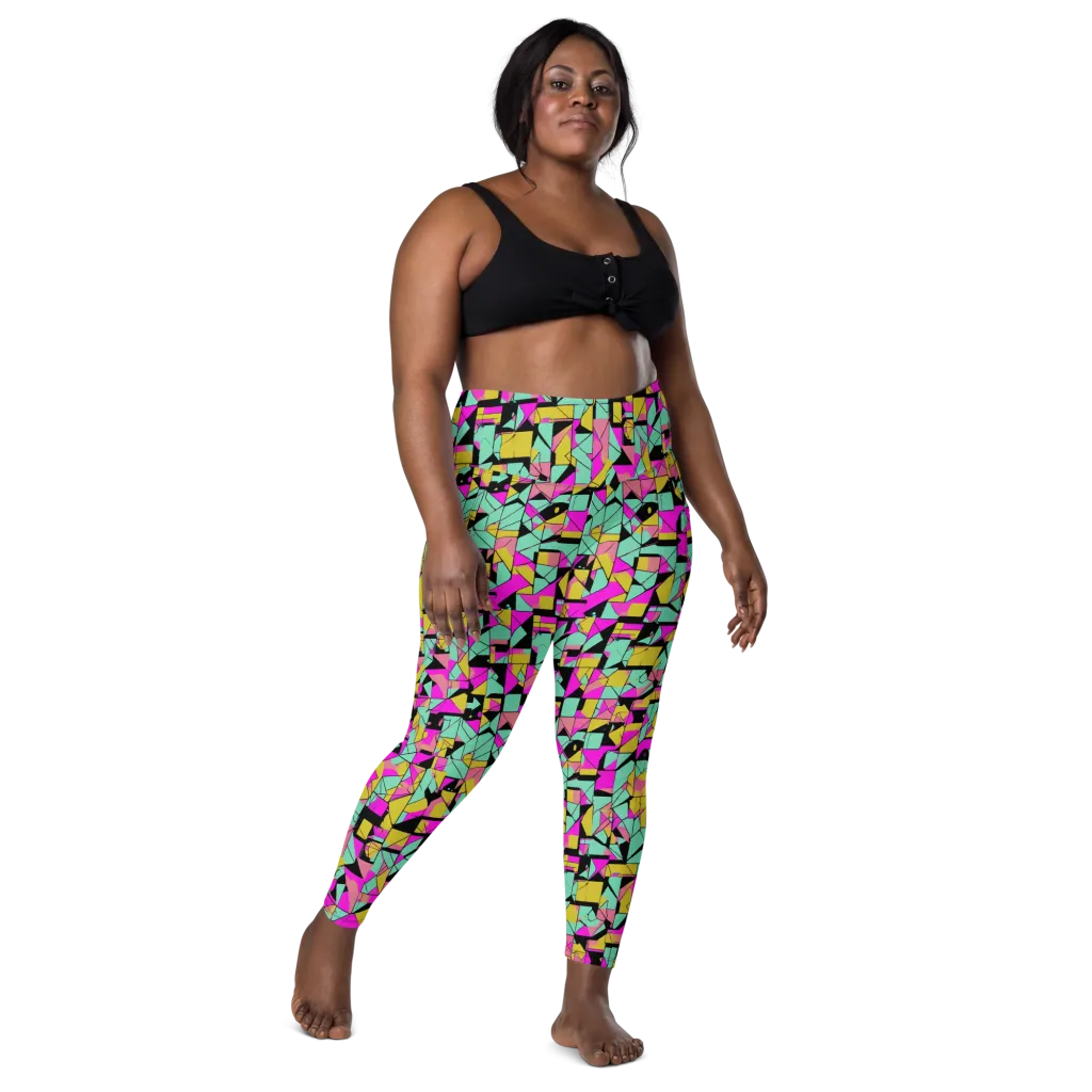Prism Riot on Leggings with Pockets — Front