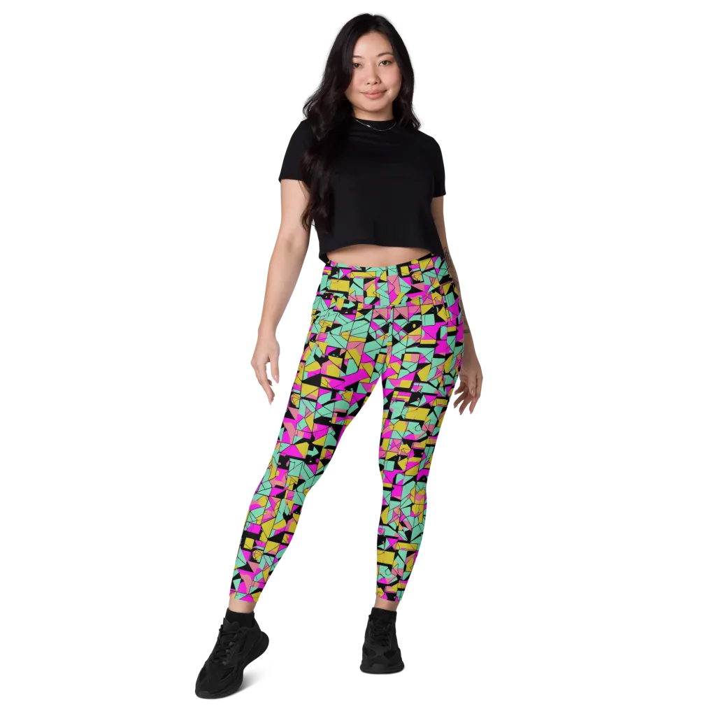 Prism Riot on Leggings with Pockets — Front
