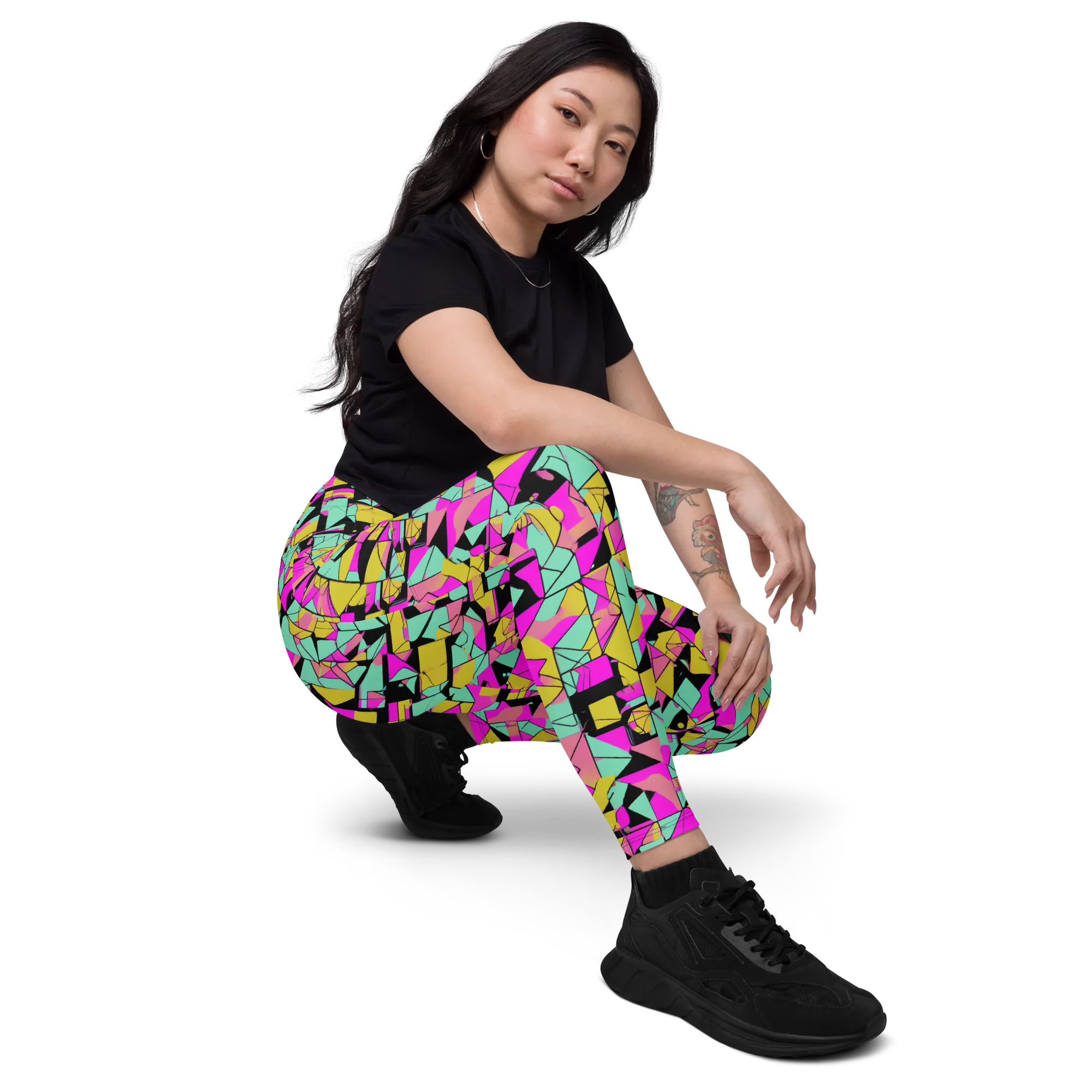 Prism Riot on Leggings with Pockets — Right Front