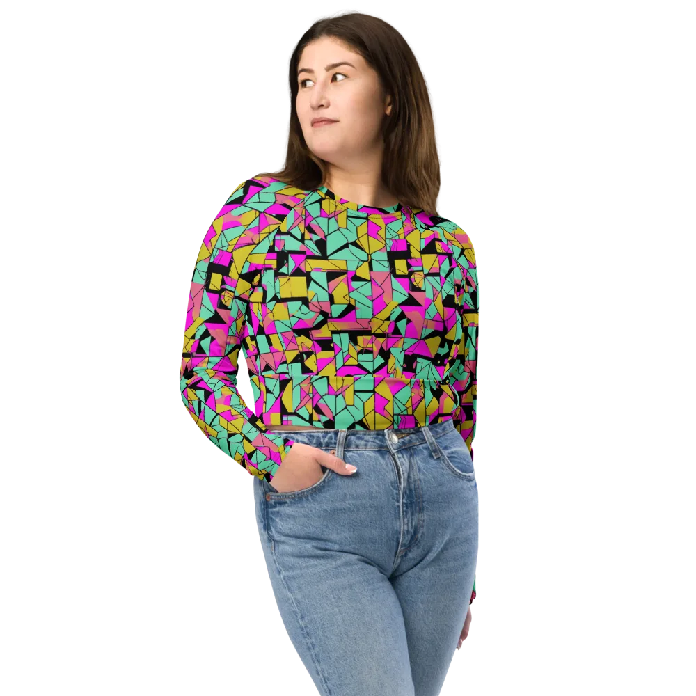 Prism Riot on Long Sleeve Crop Top — Front
