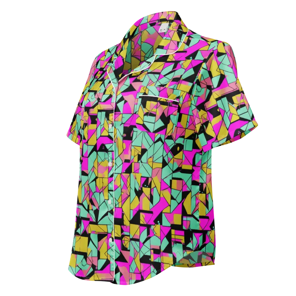 Prism Riot on Women's Short Sleeve Pajama Top — Left Front