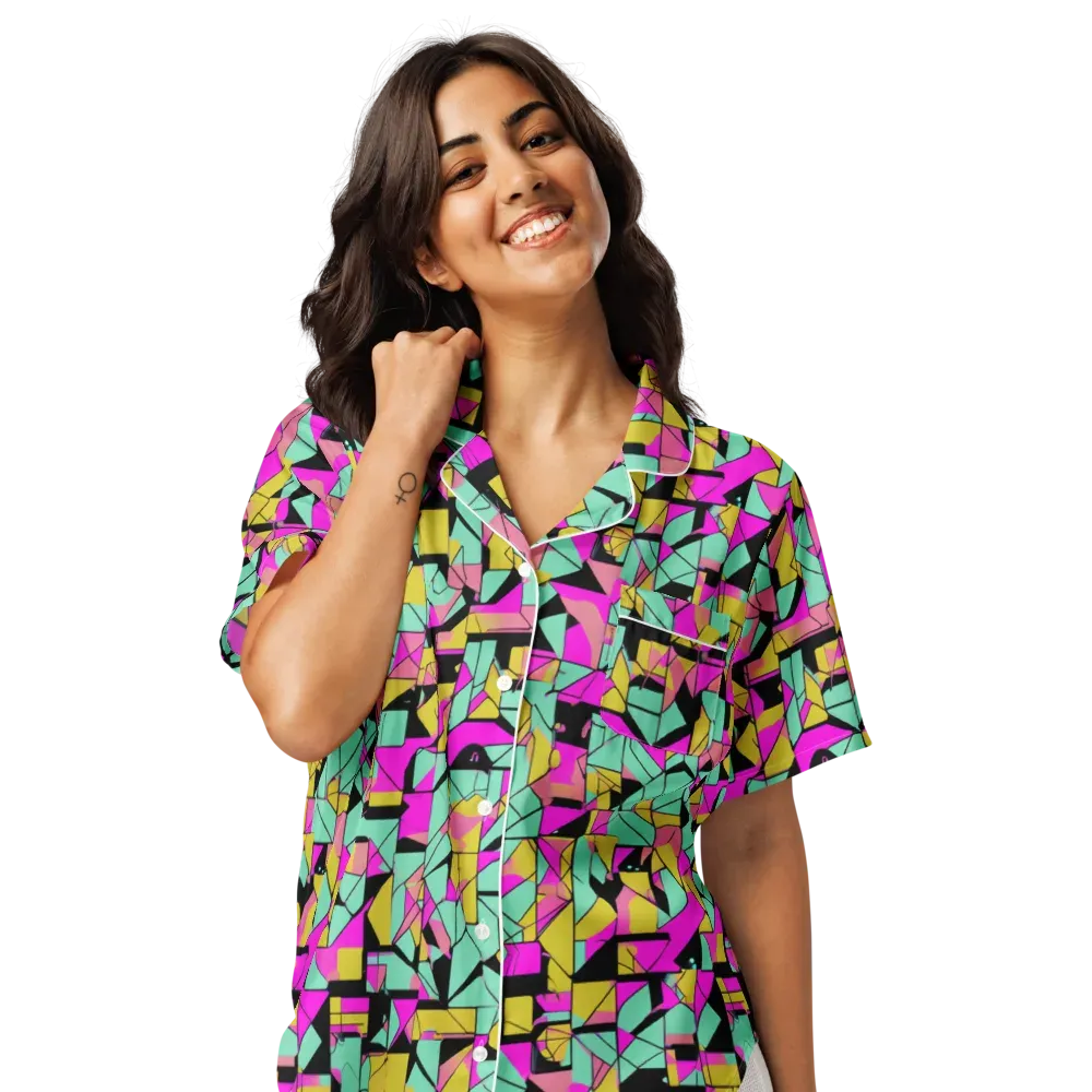 Prism Riot on Women's Short Sleeve Pajama Top — Front