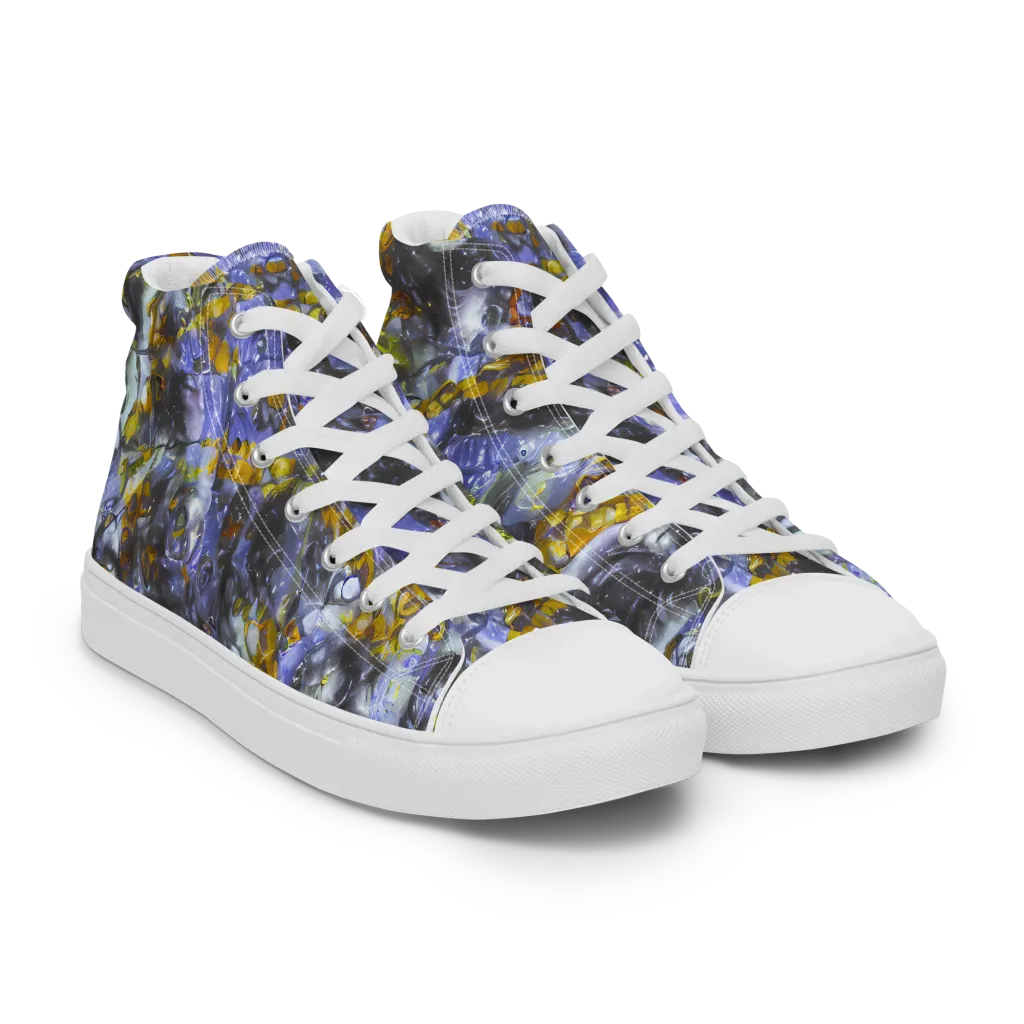 Auric Eclipse on Men's High Top Canvas Shoes — Right Front