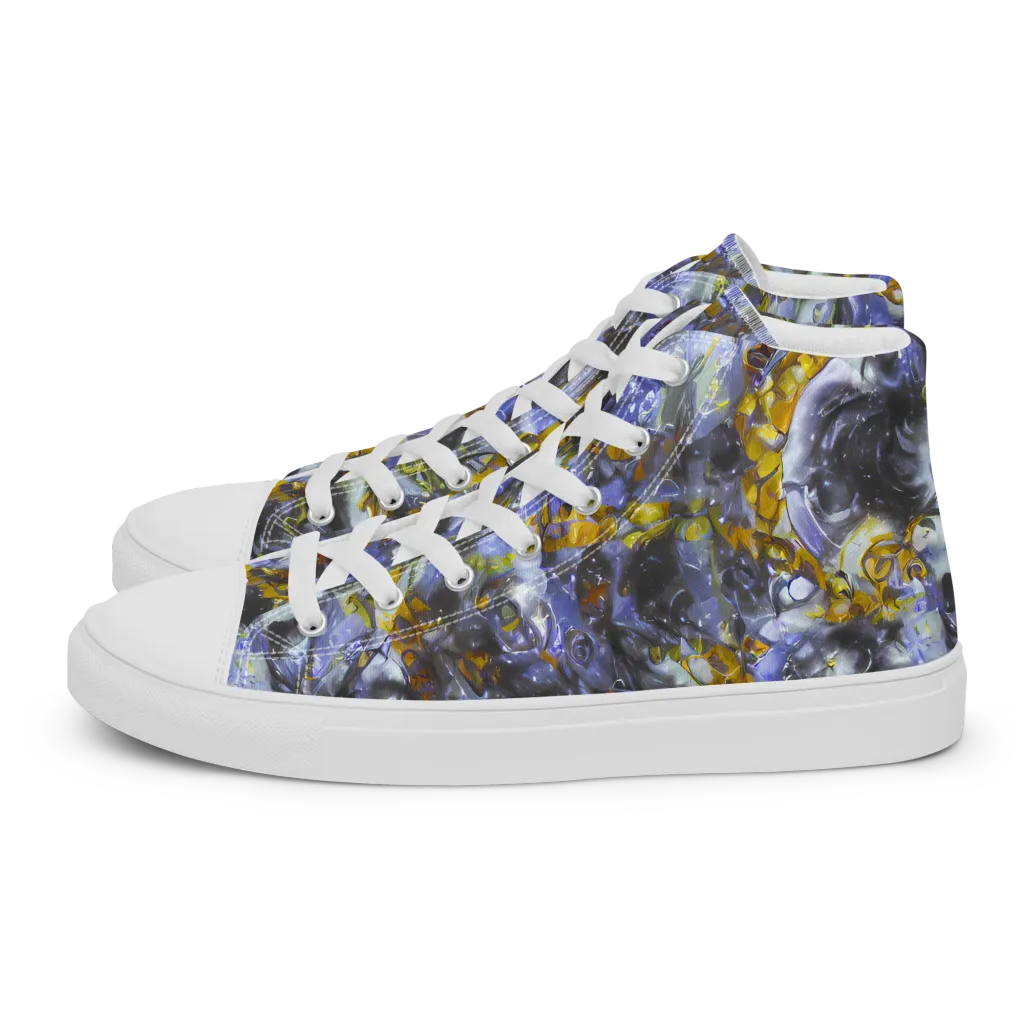 Auric Eclipse on Men's High Top Canvas Shoes — Left