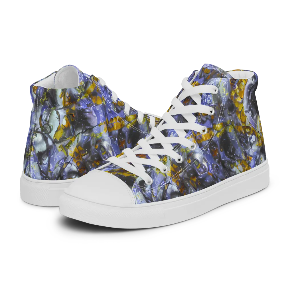 Auric Eclipse on Men's High Top Canvas Shoes — Left