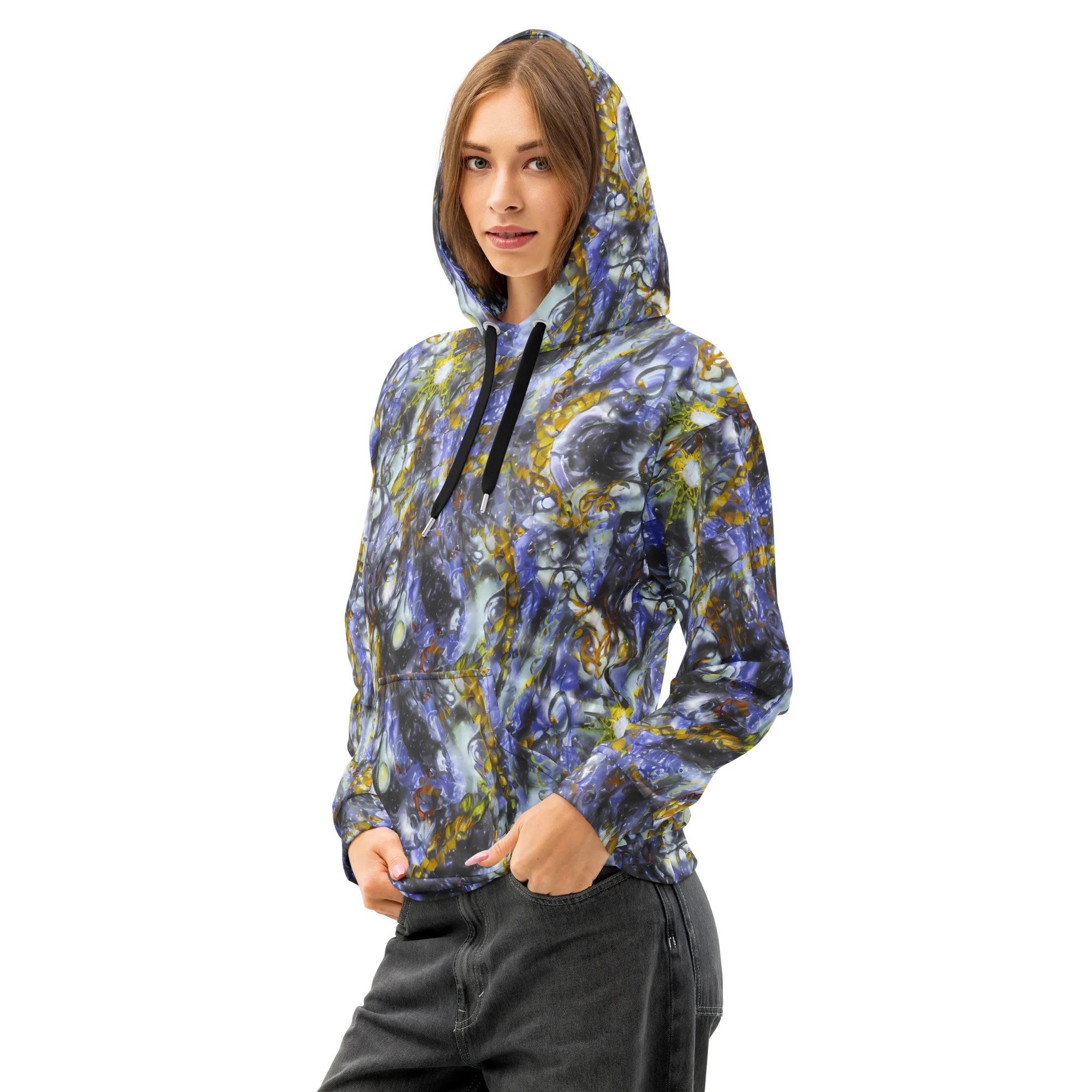 Auric Eclipse on Cotton Hoodie — Left Front