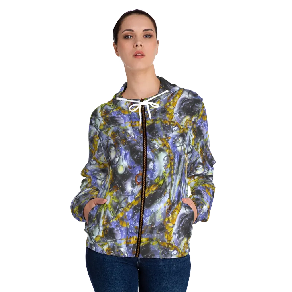 Auric Eclipse on Women's Full-Zip Hoodie — Front On Person