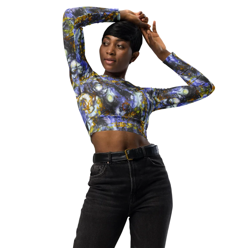 Auric Eclipse on Long Sleeve Crop Top — Front