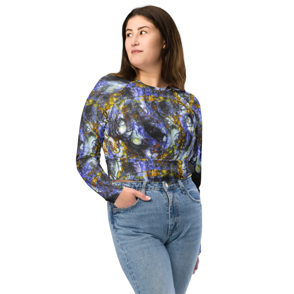 Auric Eclipse on Long Sleeve Crop Top — Front