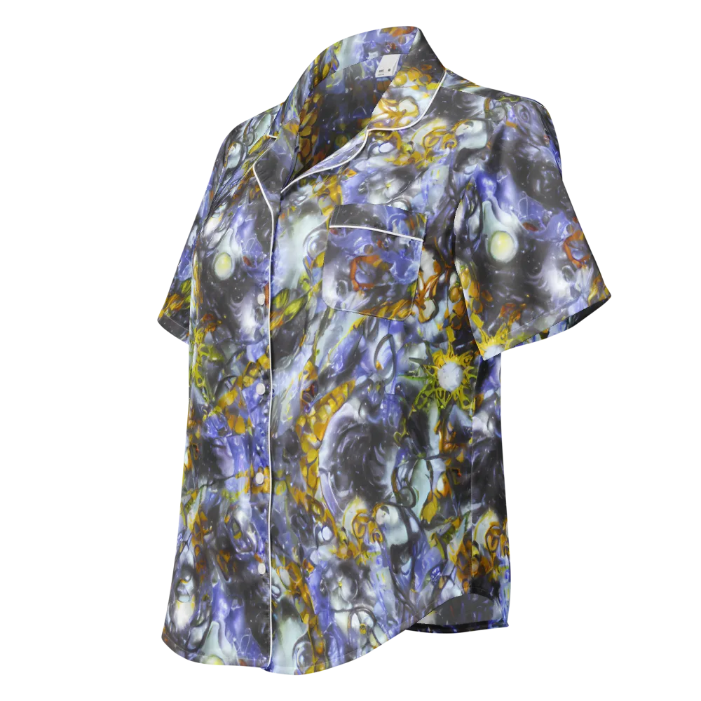 Auric Eclipse on Women's Short Sleeve Pajama Top — Left Front