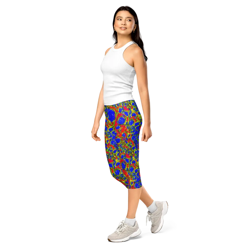 Electric Berry on Capri Leggings — Left Front