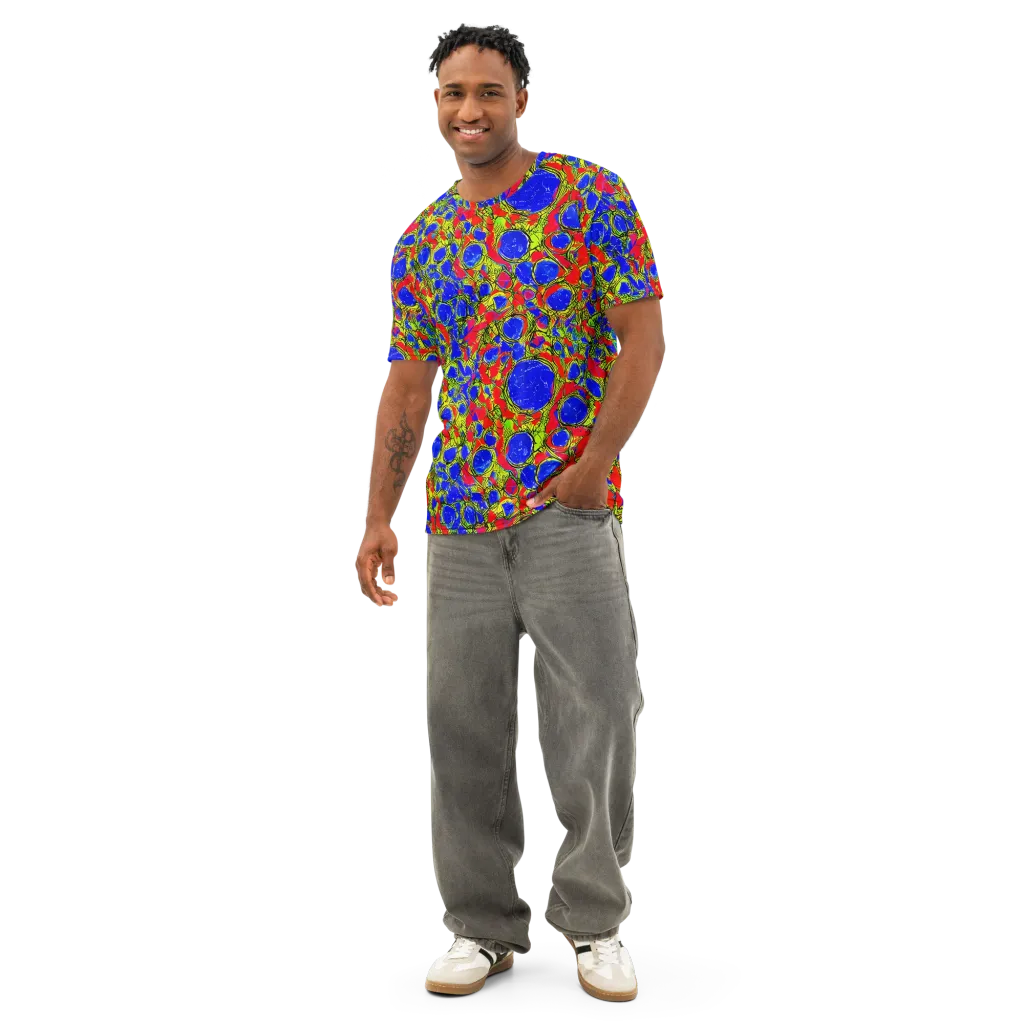 Electric Berry on Men's Cotton Crew Neck T-Shirt — Front