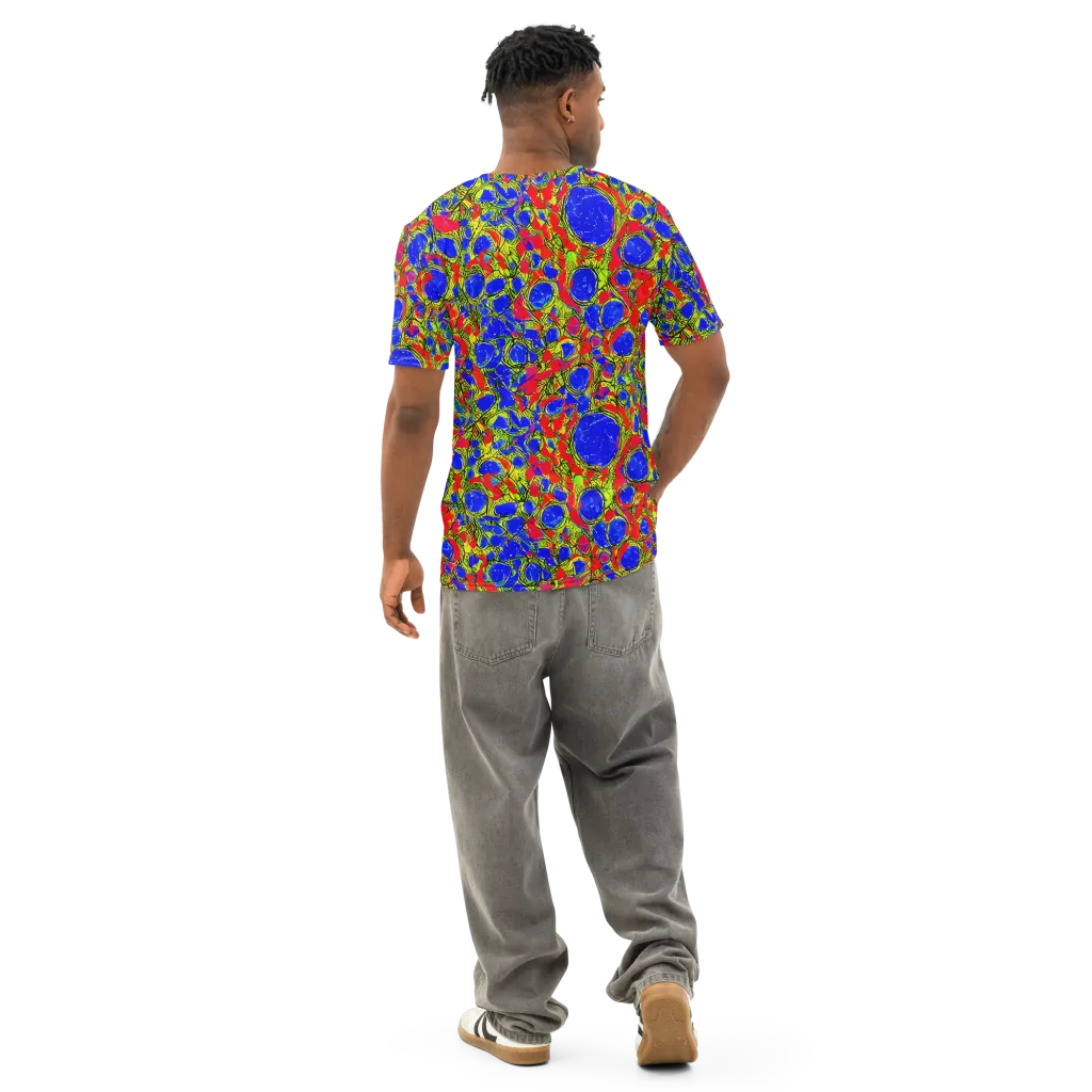 Electric Berry on Men's Cotton Crew Neck T-Shirt — Back